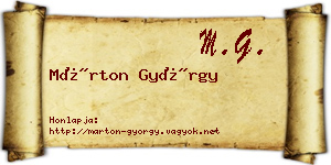 Márton György névjegykártya