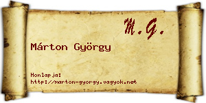 Márton György névjegykártya