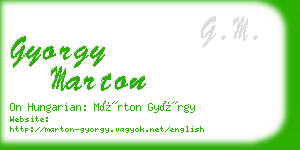gyorgy marton business card